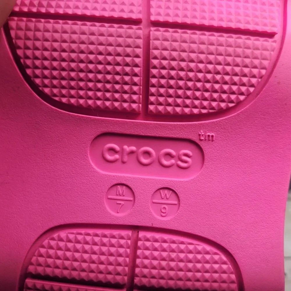 Crocs Mega Crush Triple Strap Women Size 9 Pink Platform Sandals